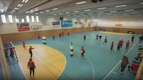 Die deutsche Handball-Nationalmannschaft beim Training