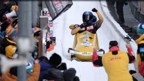 Adam und Issam Ammour im Ziel bei der WM in Winterberg