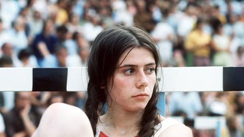 Hürdenläuferin Margit Bach 1972 bei Olympia in München