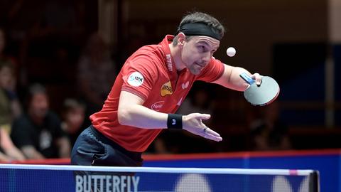 Timo Boll bei einem Bundesliga-Spiel mit Borussia Düsseldorf