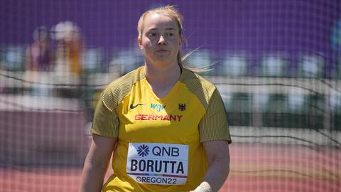 Hammerwerferin Samantha Borutta bei der WM