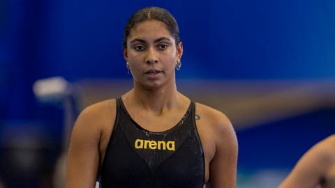 Anna Elendt nach dem Aus über 100m Brust in Fukuoka