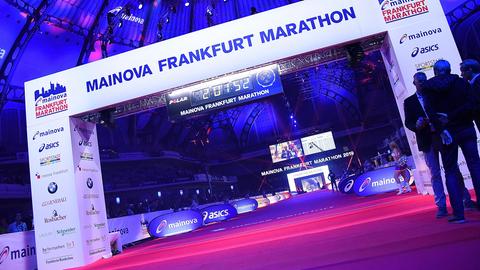 Der Zieleinlauf in der Frankfurter Festhalle