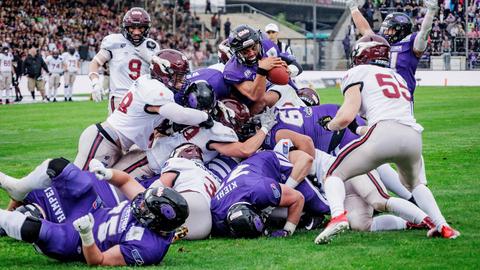 Spielszene Frankfurt Galaxy gegen Rhein Fire Düsseldorf