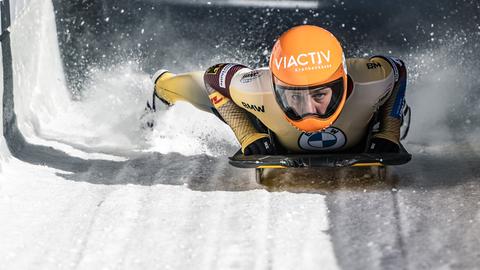 Tina Hermann im Eiskanal