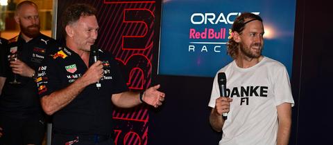 Red-Bull-Teamchef Christian Horner und Ex-Formel1-Pilot Sebastian Vettel haben große Erfolge gefeiert.