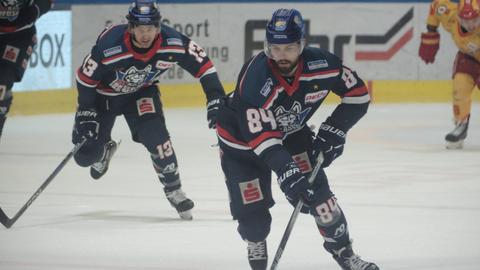 Louis Brune von den Kassel Huskies im fünften Playoff-Spiel gegen Kaufbeuren