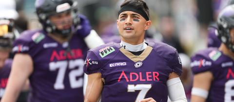 Jakeb Sullivan im lilalen Trikot der Frankfurt Galaxy.