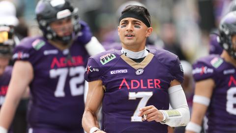 Jakeb Sullivan im lilalen Trikot der Frankfurt Galaxy.