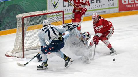 Maxim Rausch von den Huskies sieht sich den Bad Nauheimern gegenüber.