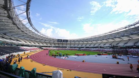 Das leere Stadion der Leichtathletik WM.