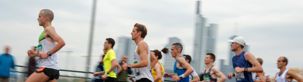 Szene vom Marathon in Frankfurt