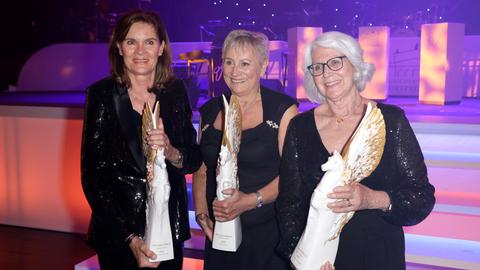 Ausgezeichnet wurden auch Ulrike Nasse-Meyfarth, Renate Stecher und Heide Ecker-Rosendahl (v. l.) in der Kategorie "Legende des Sports".