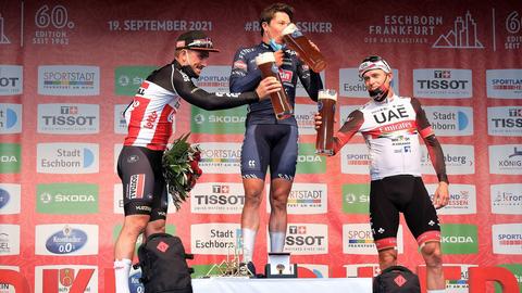 Degenkolb, Philipsen und Kristoff auf dem Siegerpodest