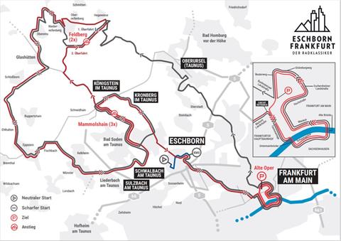 Die Strecke des Frankfurter Radklassikers 2023