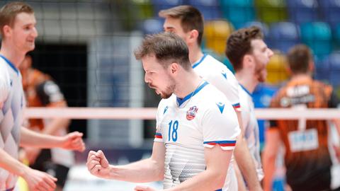 Die United Volleys jubeln gegen Berlin.