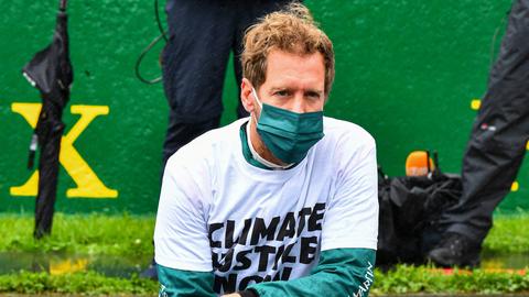 Sebastian Vettel mit einem T-Shirt für das Klima