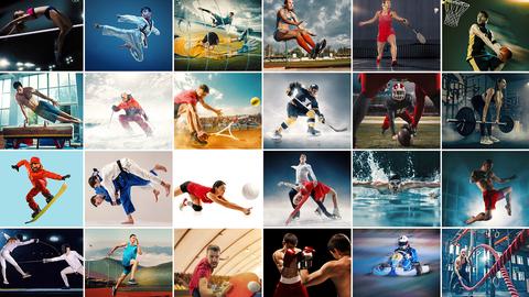 Collage von verschiedenen Sportarten