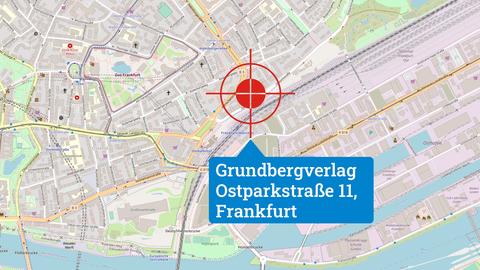 Karte Grundbergverlag, Ostparkstraße, Frankfurt
