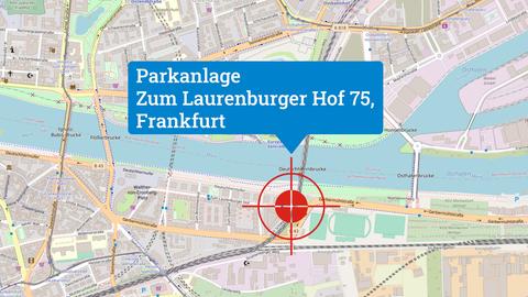 Karte der Parkanlage zum Laurenburger Hof, Frankfurt