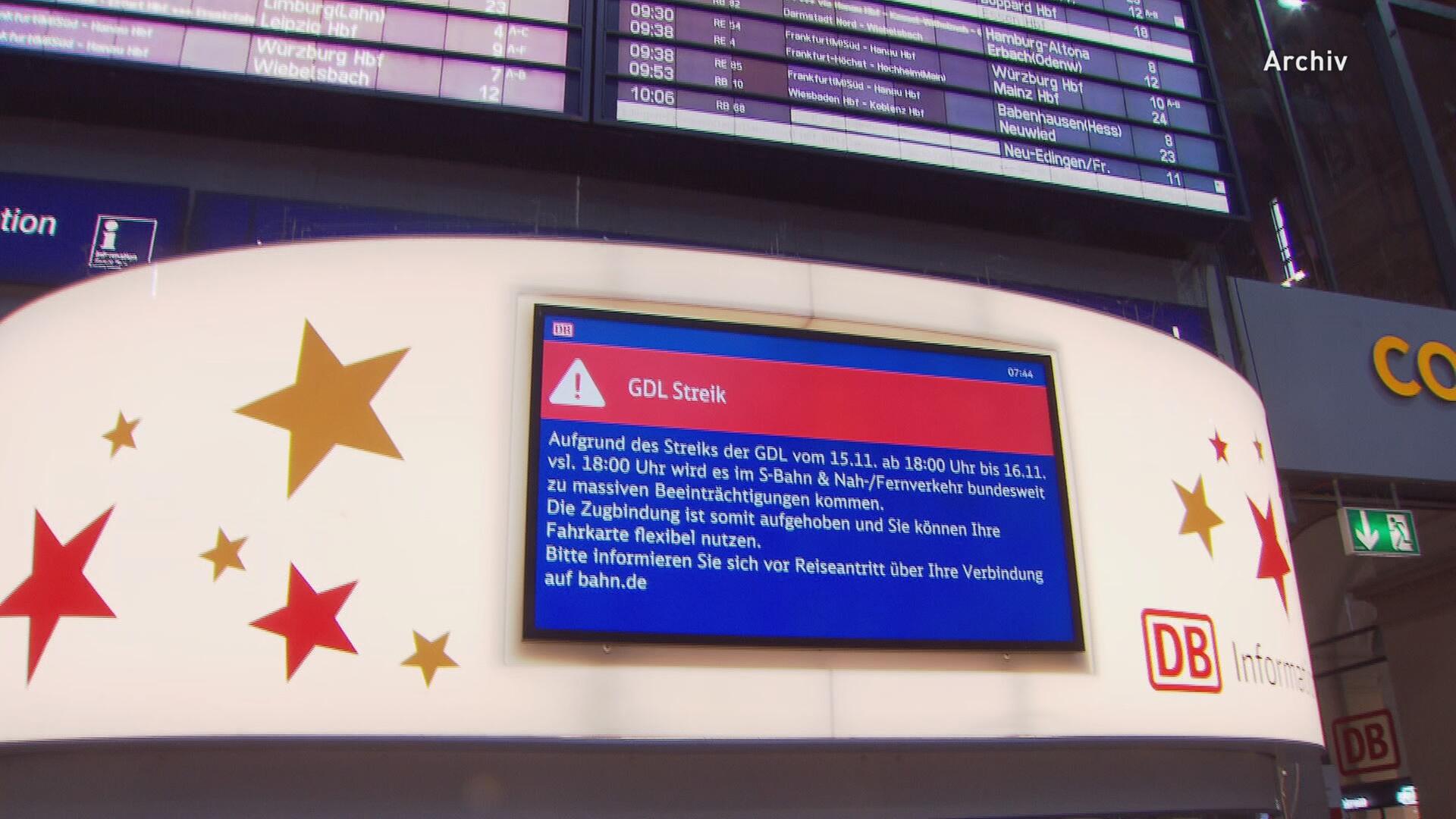 Rail strike from Thursday evening to Friday