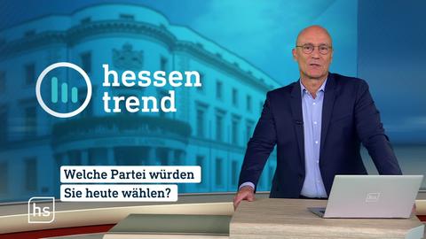 Moderator präsentiert die Themen