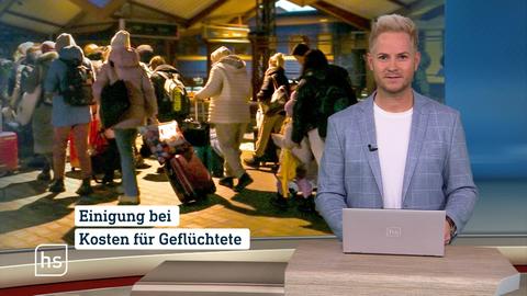 Moderator präsentiert die Themen