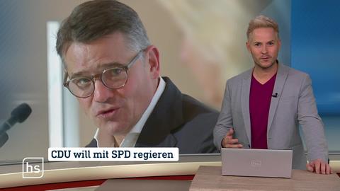 Moderator präsentiert die Themen