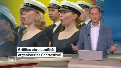 Moderator vor Bild mit Topthema