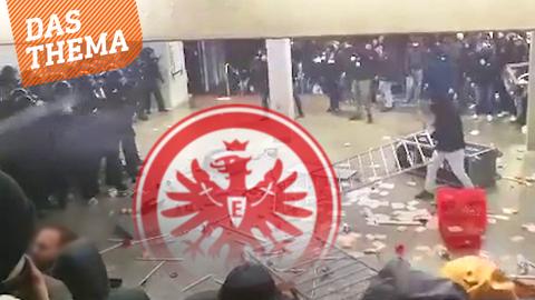 Chaotische Szenen vor dem Frankfurter Stadion.