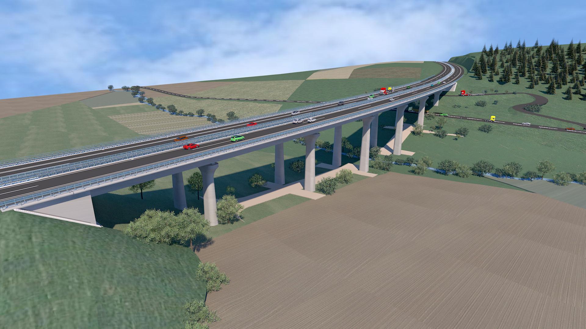 "Mammutprojekt" in der Rhön A7Autobahnbrücke Thalaubach wird erneuert