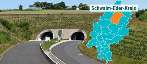 Autobahntunnel mit begrüntem Übergang 