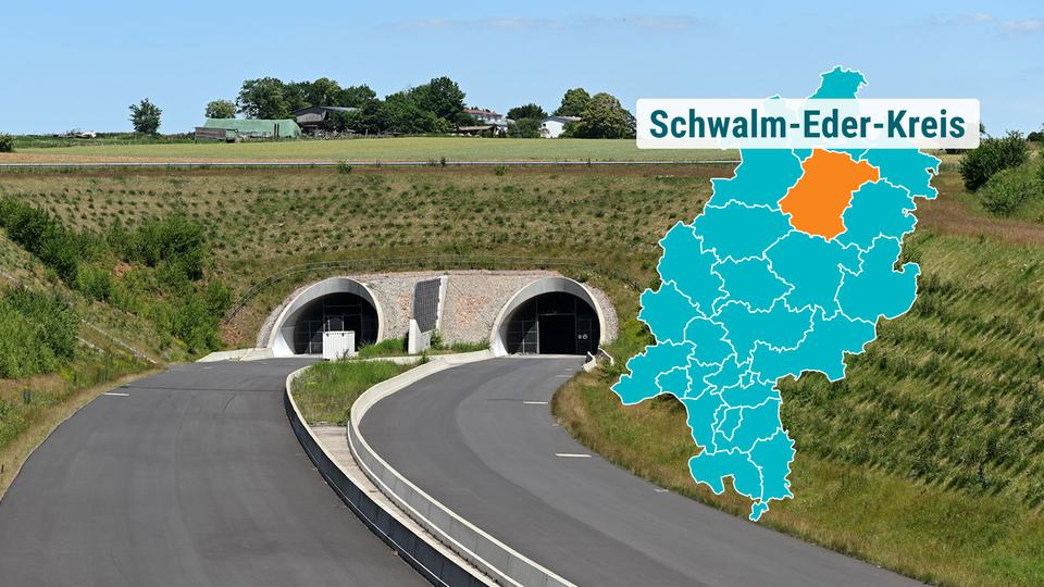 Autobahntunnel mit begrüntem Übergang 