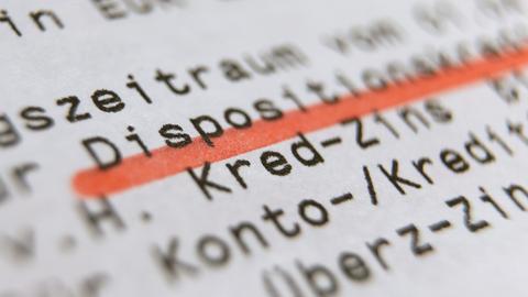 Ausgewiesene Dispo-Zinsen auf einem Kontoauszug