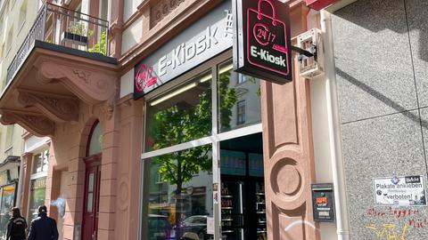 Die Front des E-Kiosks auf der Berger Straße