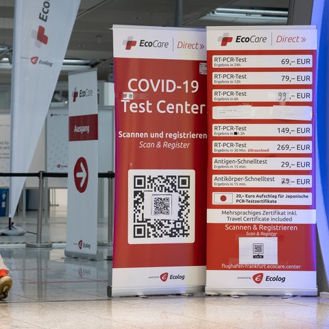 Corona-Testzentrum am Frankfurter Flughafen