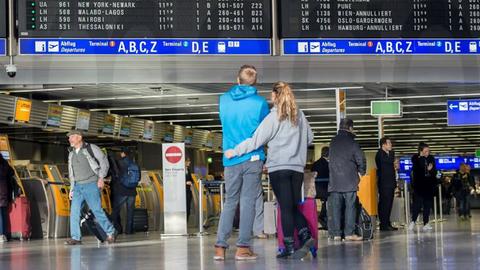 Anzeigetafel am Frankfurter Flughafen