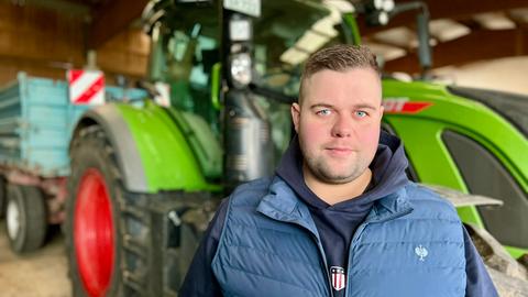 Bauernproteste Landwirt Max Balzter aus Künzell