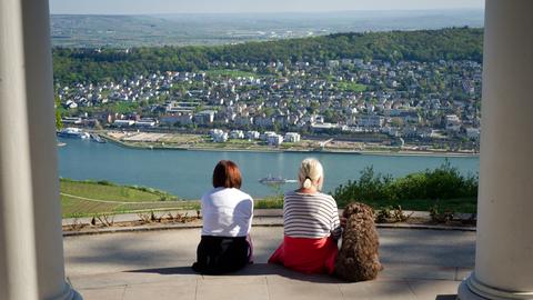 Blick von Rüdesheim über den Rhein nach Bingen