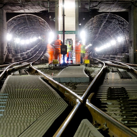 Bauarbeiten im S-Bahn-Tunnel in Frankfurt