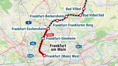 Geplanter S6-Ausbau zwischen Frankfurt West und Bad Vilbel