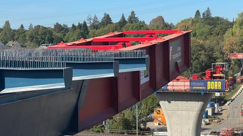 Salzbachtalbrücke: Großansicht der Baustelle