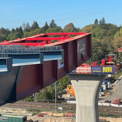 Salzbachtalbrücke: Großansicht der Baustelle