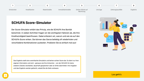 Schufa-Score-Simulator: Startbild