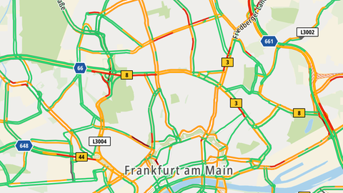 Frankfurt: TomTom-Livekarte der Staus vom 8.2.2022