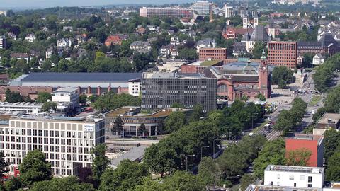 Blick auf den Wiesbadener Hauptbahnhof.