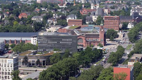 Blick auf den Wiesbadener Hauptbahnhof.