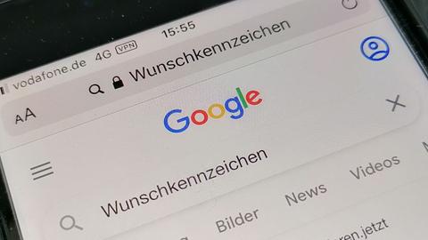 Google-Suche nach "Wunschkennzeichen"